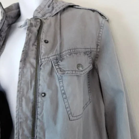 Talula Hooded Utility Jacket Washed Gray Size XXS - Picture 6 of 11